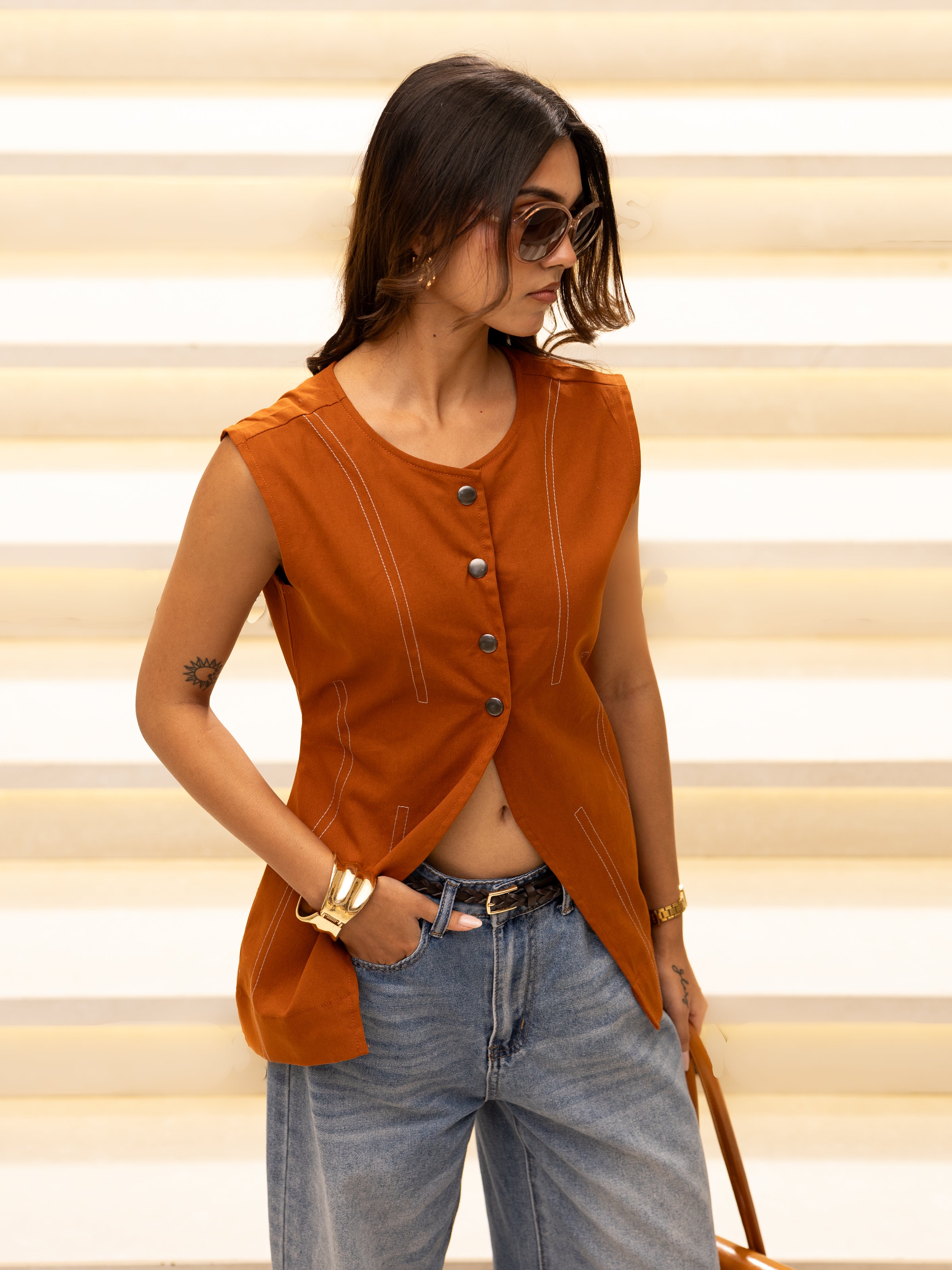 Daylong Vest (Burnt Orange)