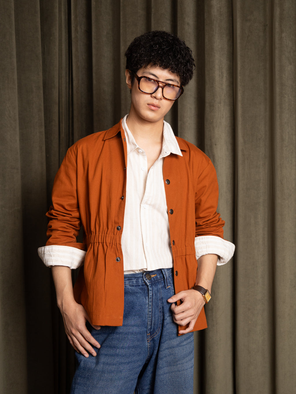 Banded Jacket (Burnt Orange)