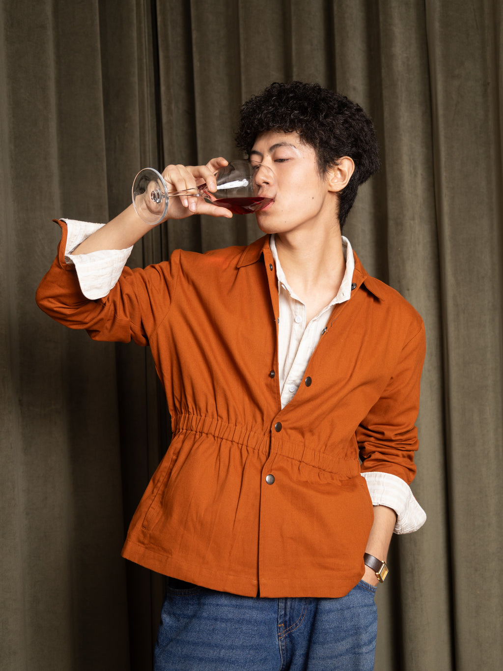 Banded Jacket (Burnt Orange)