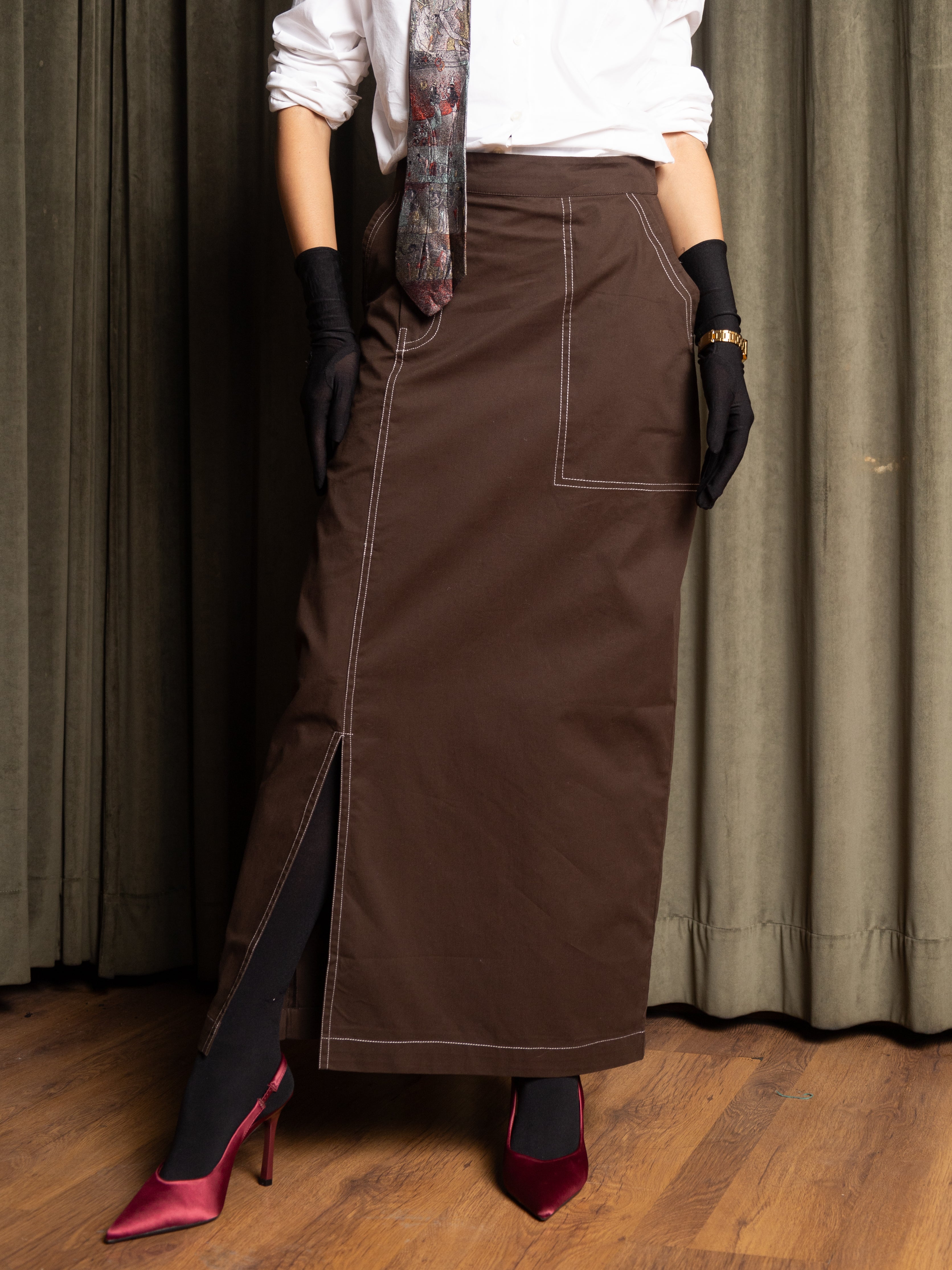 Column Skirt (Brown)