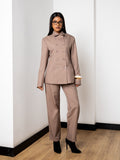 Twin Row Blazer (Brown)