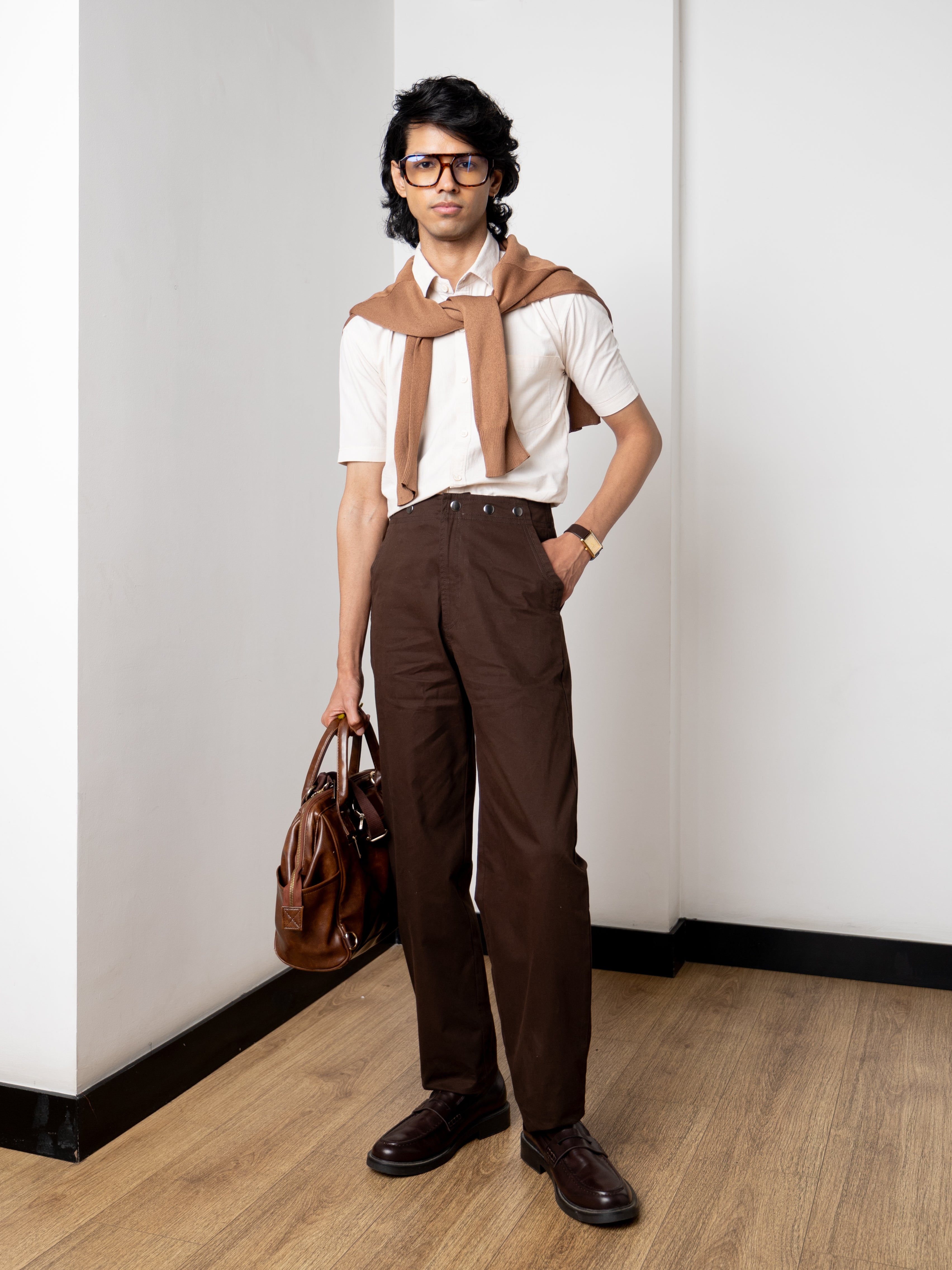 Barrel Trousers (Brown)