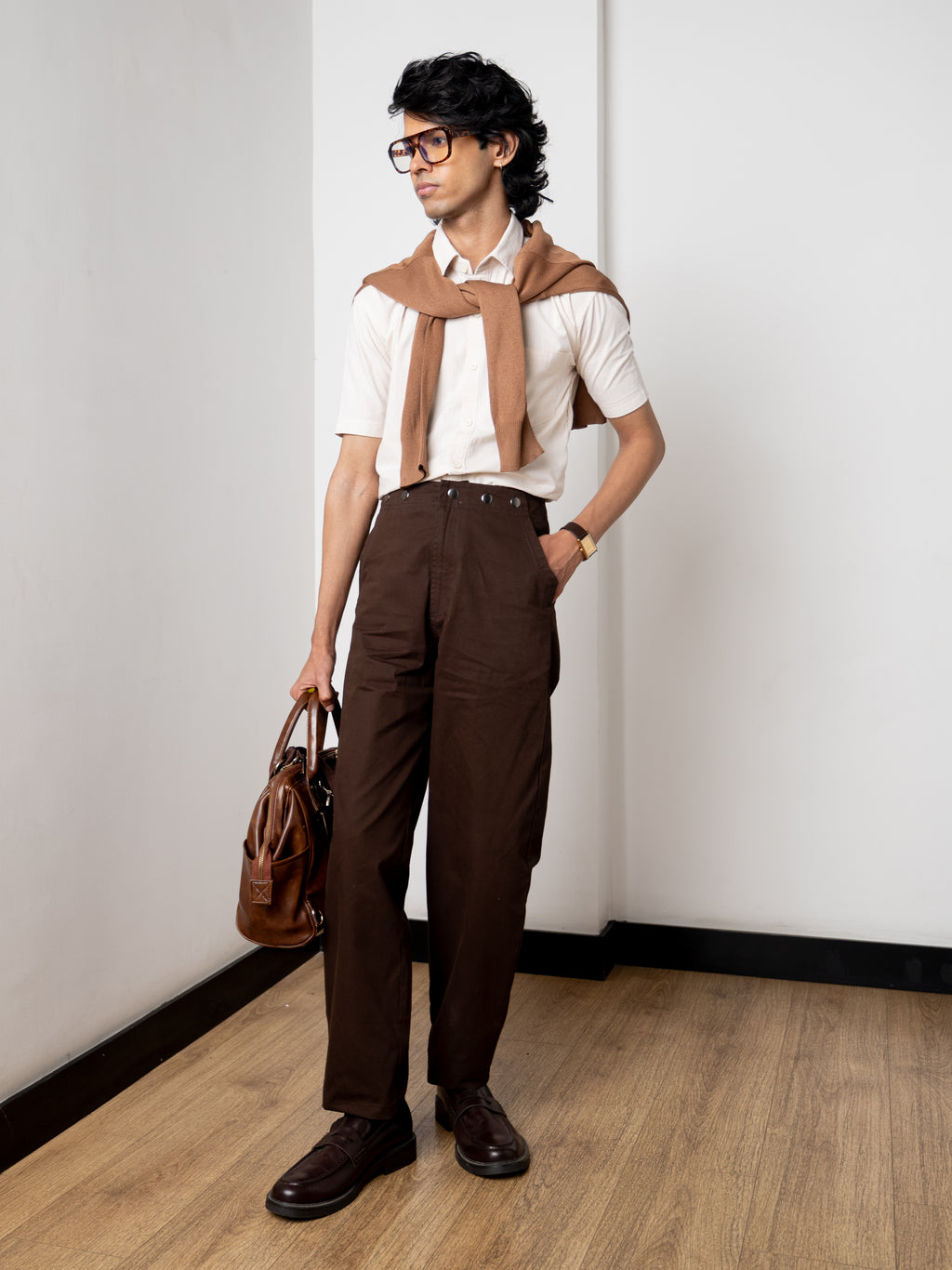 Barrel Trousers (Brown)