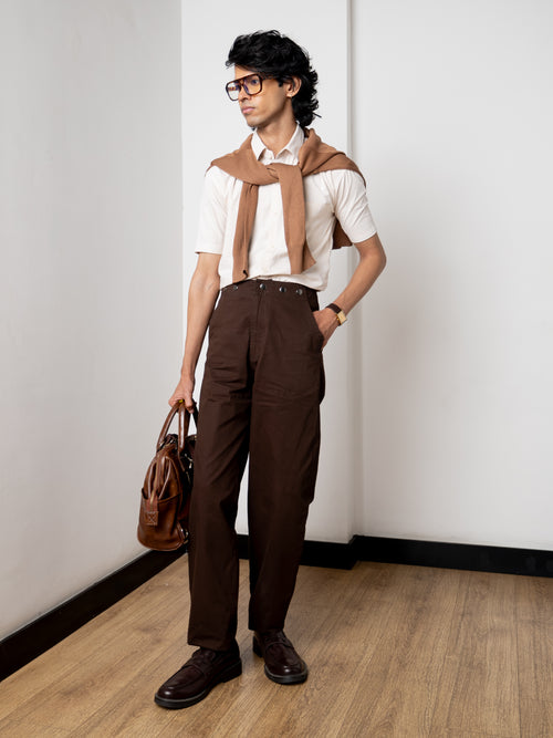 Barrel Trousers (Brown)